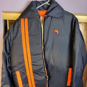 VTG American Marine Men Blue/Orange Reversible Full Zip Floatation Jacket Sz XL